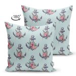 - Suet-K10081-Gorsel-1 - Realhomes Çift Taraflı Mint Yeşili Zemin Çapa Tasarımlı Dijital Baskılı Dekoratif Süet Yastık Kırlent Kılıfı Realhomes