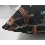 - Suet-K10084-Gorsel-2 - Realhomes Çift Taraflı Siyah Zemin Çapa & Dümen Tasarımlı Dijital Baskılı Modern Süet Yastık Kırlent Kılıfı Realhomes