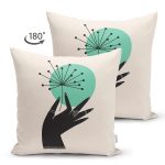 Çift Taraflı Sanatsal Yeşeren Çiçek Tasarımlı Dijital Baskılı Modern Süet Yastık Kırlent Kılıfı Realhomes