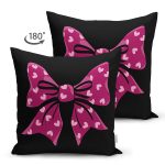 - Suet-K10097-Gorsel-1 - Realhomes Çift Taraflı Siyah Zemin Pembe Kurdele Tasarımlı Dijital Baskılı Dekoratif Süet Yastık Kırlent Kılıfı Realhomes