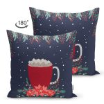 - Suet-K10102-Gorsel-1 - Realhomes Çift Taraflı Lacivert Zemin Kırmızı Bardak Desenli Dijital Baskılı Modern Süet Yastık Kırlent Kılıfı Realhomes