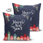 - Suet-K10103-Gorsel-1 - Realhomes Çift Taraflı Happy New Year Tasarımlı Dijital Baskılı Dekoratif Süet Yastık Kırlent Kılıfı Realhomes