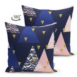 - Suet-K10105-Gorsel-1 - Realhomes Çift Taraflı Lacivert Zemin Geometrik Üçgen Tasarımlı Dijital Baskılı Dekoratif Süet Yastık Kırlent Kılıfı Realhomes