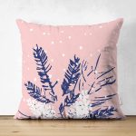 Çift Taraflı Pembe Zemin Özel Tasarımlı Dijital Baskılı Modern Süet Yastık Kırlent Kılıfı Realhomes