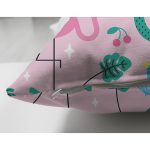 Realhomes Çift Taraflı Pembe Zeminli Flamingo Tasarımlı Dijital Baskılı Modern Süet Yastık Kırlent Kılıfı Realhomes