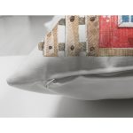 Çift Taraflı Minyatür Kırmızı Ev Çizimli Dijital Baskılı Dekoratif Süet Yastık Kırlent Kılıfı Realhomes