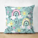 Realhomes Çift Taraflı Gökkuşağı Tasarımlı Dijital Baskılı Modern Süet Yastık Kırlent Kılıfı Realhomes