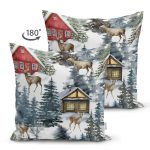 - Suet-K10123-Gorsel-1 - Realhomes Çift Taraflı Bağ Evi Tasarımlı Kış Temalı Dijital Baskılı Dekoratif Süet Yastık Kırlent Kılıfı Realhomes