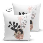 Çift Taraflı Natural Floral Tasarımlı Dijital Baskılı Dekoratif Süet Yastık Kırlent Kılıfı Realhomes