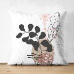 Çift Taraflı Natural Floral Tasarımlı Dijital Baskılı Dekoratif Süet Yastık Kırlent Kılıfı Realhomes