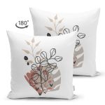 Çift Taraflı Natural Floral Tasarımlı Dijital Baskılı Dekoratif Süet Yastık Kırlent Kılıfı Realhomes