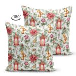 Çift Taraflı Şamdan Tasarımlı Yılbaşı Konseptli Dijital Baskılı Dekoratif Süet Yastık Kırlent Kılıfı Realhomes