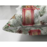 Çift Taraflı Şamdan Tasarımlı Yılbaşı Konseptli Dijital Baskılı Dekoratif Süet Yastık Kırlent Kılıfı Realhomes