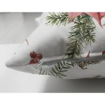 Çift Taraflı Kırmızı Gül & Kozalak Tasarımlı Dijital Baskılı Modern Süet Yastık Kırlent Kılıfı Realhomes