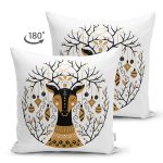 - Suet-K10136-Gorsel-1 - Realhomes Çift Taraflı Sevimli Geyik Motifli Dijital Baskılı Modern Süet Yastık Kırlent Kılıfı Realhomes