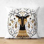 - Suet-K10136-Gorsel - Realhomes Çift Taraflı Sevimli Geyik Motifli Dijital Baskılı Modern Süet Yastık Kırlent Kılıfı Realhomes