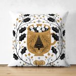 - Suet-K10137-Gorsel - Realhomes Çift Taraflı Merry Christmas Temalı Dijital Baskılı Dekoratif Süet Yastık Kırlent Kılıfı Realhomes