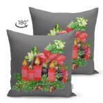 - Suet-K10143-Gorsel-1 - Realhomes Çift Taraflı Gri Zemin Çam Yapraklı Mum Tasarımlı Dijital Baskılı Dekoratif Süet Yastık Kırlent Kılıfı Realhomes