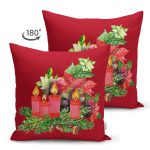- Suet-K10145-Gorsel-1 - Realhomes Çift Taraflı Bordo Zemin Çam Yapraklı Mum Tasarımlı Dijital Baskılı Dekoratif Süet Yastık Kırlent Kılıfı Realhomes
