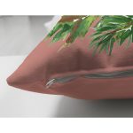 - Suet-K10146-Gorsel-2 - Realhomes Çift Taraflı Pembe Zemin Çam Yapraklı Mum Tasarımlı Dijital Baskılı Modern Süet Yastık Kırlent Kılıfı Realhomes