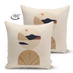 Çift Taraflı Boho Çizimli Özel Tasarımlı Dijital Baskılı Dekoratif Süet Yastık Kırlent Kılıfı Realhomes