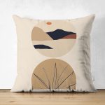 Çift Taraflı Boho Çizimli Özel Tasarımlı Dijital Baskılı Dekoratif Süet Yastık Kırlent Kılıfı Realhomes