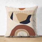 - Suet-K10149-Gorsel - Realhomes Çift Taraflı Boho Çizimli Özel Tasarımlı Dijital Baskılı Dekoratif Süet Yastık Kırlent Kılıfı Realhomes