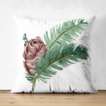 Çift Taraflı Kozalak Çizimli Cristmas Temalı Dijital Baskılı Modern Süet Yastık Kırlent Kılıfı Realhomes