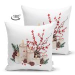 - Suet-K10159-Gorsel-1 - Realhomes Çift Taraflı Mum & Kozalak Tasarımlı Christmas Temalı Dijital Baskılı Dekoratif Süet Yastık Kırlent Kılıfı Realhomes