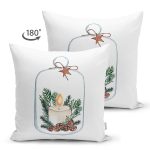 - Suet-K10161-Gorsel-1 - Realhomes Çift Taraflı Mum & Kozalak Tasarımlı Christmas Temalı Dijital Baskılı Dekoratif Süet Yastık Kırlent Kılıfı Realhomes