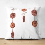 Çift Taraflı Kuru Meyveler Tasarımlı Dijital Baskılı Modern Süet Yastık Kırlent Kılıfı Realhomes