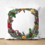 - Suet-K10173-Gorsel - Realhomes Çift Taraflı Özel Tasarım Christmas Temalı Dijital Baskılı Dekoratif Süet Yastık Kırlent Kılıfı Realhomes