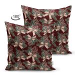 Çift Taraflı Kahve Zemin Kozalak Tasarımlı Dijital Baskılı Dekoratif Süet Yastık Kırlent Kılıfı Realhomes
