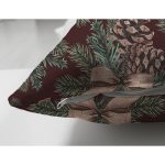 Çift Taraflı Kahve Zemin Kozalak Tasarımlı Dijital Baskılı Dekoratif Süet Yastık Kırlent Kılıfı Realhomes