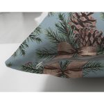 - Suet-K10181-Gorsel-2 - Realhomes Çift Taraflı Mavi Zemin Kozalak Tasarımlı Dijital Baskılı Modern Süet Yastık Kırlent Kılıfı Realhomes