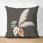 - Suet-K10187-Gorsel - Realhomes Çift Taraflı Özel Tasarım Tüy Motifli Dijital Baskılı Modern Süet Yastık Kırlent Kılıfı Realhomes