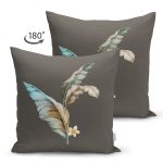 Çift Taraflı Özel Tasarım Tüy Motifli Dijital Baskılı Modern Süet Yastık Kırlent Kılıfı Realhomes