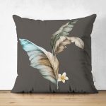 Çift Taraflı Özel Tasarım Tüy Motifli Dijital Baskılı Modern Süet Yastık Kırlent Kılıfı Realhomes