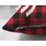 - Suet-K10196-Gorsel-2 - Realhomes Çift Taraflı Ekose Zemin Geyik Tasarımlı Dijital Baskılı Dekoratif Süet Yastık Kırlent Kılıfı Realhomes