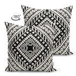 - Suet-K10197-Gorsel-1 - Realhomes Çift Taraflı Siyah Beyaz İskandinav Desen Tasarımlı Dijital Baskılı Modern Süet Yastık Kırlent Kılıfı Realhomes