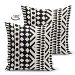 Çift Taraflı Siyah Beyaz İskandinav Desen Tasarımlı Dijital Baskılı Dekoratif Süet Yastık Kırlent Kılıfı Realhomes