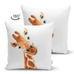 - Suet-K10199-Gorsel-1 - Realhomes Çift Taraflı Beyaz Zemin Zürafa Desenli Dijital Baskılı Modern Süet Yastık Kırlent Kılıfı Realhomes