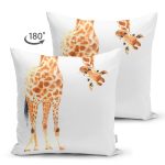 - Suet-K10200-Gorsel-1 - Realhomes Çift Taraflı Beyaz Zemin Zürafa Desenli Dijital Baskılı Dekoratif Süet Yastık Kırlent Kılıfı Realhomes