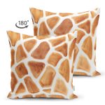 Çift Taraflı Zürafa Benekli Özel Tasarım Dijital Baskılı Dekoratif Süet Yastık Kırlent Kılıfı Realhomes