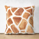 Çift Taraflı Zürafa Benekli Özel Tasarım Dijital Baskılı Dekoratif Süet Yastık Kırlent Kılıfı Realhomes