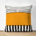 Çift Taraflı Çizgili Özel Tasarım Dijital Baskılı Dekoratif Süet Yastık Kırlent Kılıfı Realhomes