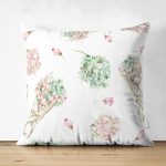 Çift Taraflı Çiçek Demetleri Özel Tasarım Dijital Baskılı Dekoratif Süet Yastık Kırlent Kılıfı Realhomes