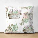 Çift Taraflı Flower & Çiçek Demetleri Özel Tasarım Dijital Baskılı Dekoratif Süet Yastık Kırlent Kılıfı Realhomes