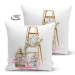 Çift Taraflı Çiçek Demetleri Özel Tasarım Dijital Baskılı Modern Süet Yastık Kırlent Kılıfı Realhomes