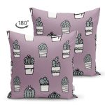 - Suet-K10217-Gorsel-1 - Realhomes Çift Taraflı Açık Mor Zeminli Kaktüs Tasarımlı Dijital Baskılı Modern Süet Yastık Kırlent Kılıfı Realhomes
